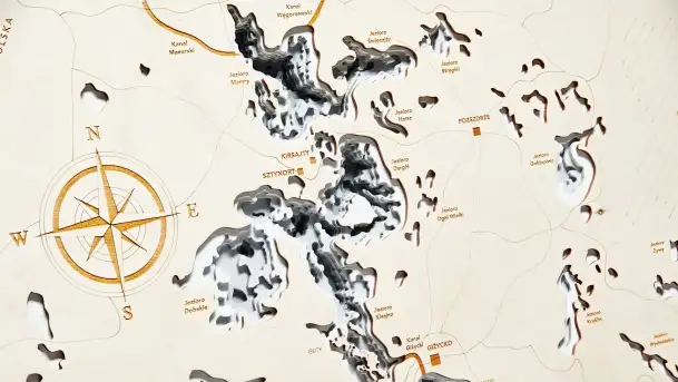 Drewniane mapy morskie i Mazur od Pracowni Twórczej Avocado - zdjęcie 1