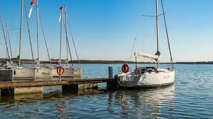 Port Piękny Brzeg nad jeziorem Święcajty, maj 2023