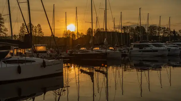 Wschód słońca w Strandzie w Giżycku, maj 2024 r.
