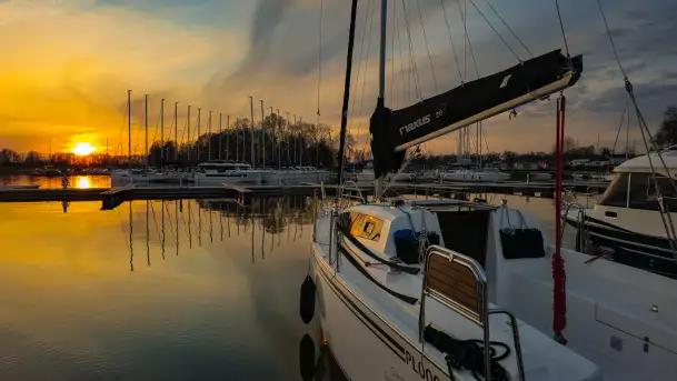 Zachód słońca nad Sztynortem, kwiecień 2025 r.