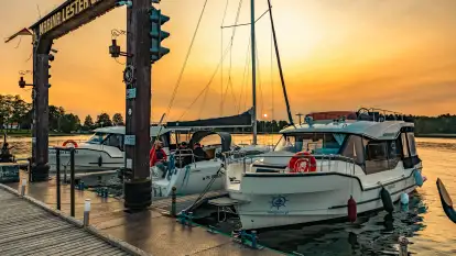 Zachód słońca nad jeziorem Bocznym, Marina Lester Club, maj 2025 r.