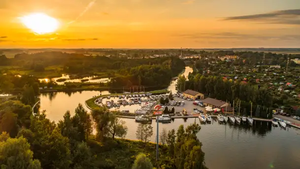 Zachód słońca nad Węgorzewem, sierpień 2025 r.