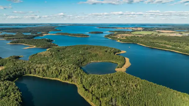 Łabędzi Ostrów z lotu ptaka, wrzesień 2024 r.