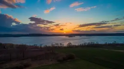 Zachód słońca na jeziorami Węgielsztyn i Rydzówka