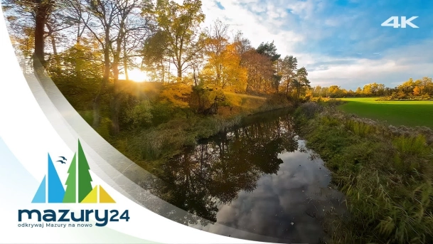Jesienny spacer dronem FPV, rzeka Guber