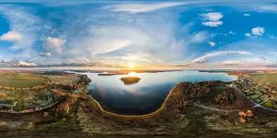 Zachód słońca nad jeziorem Kisajno, Pierkunowo