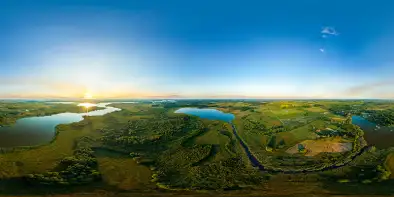 Mazurski zachód słońca, jezioro Jędzelek