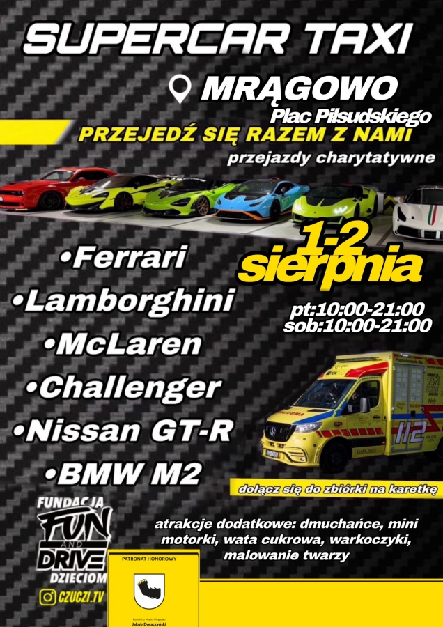 Prestiżowe, szybkie, niespotykane. Super samochody pojawią się w Mrągowie na Mazurach