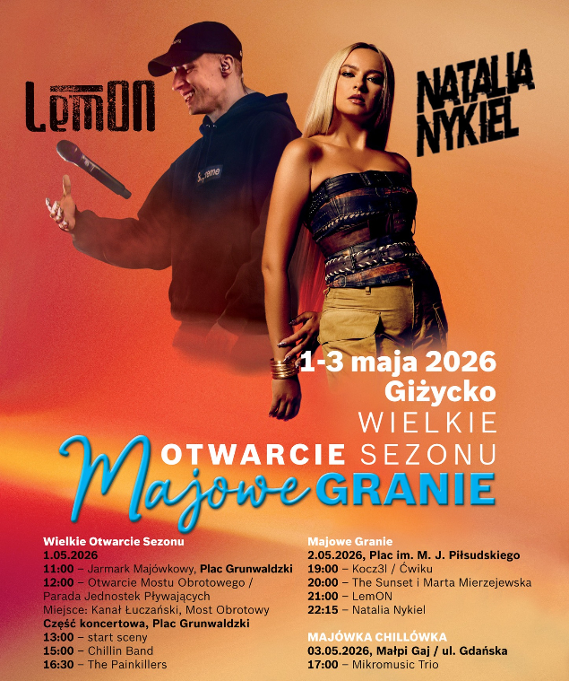 Majówka 2026 w Giżycku. Wielkie świętowanie i spore zmiany w ruchu
